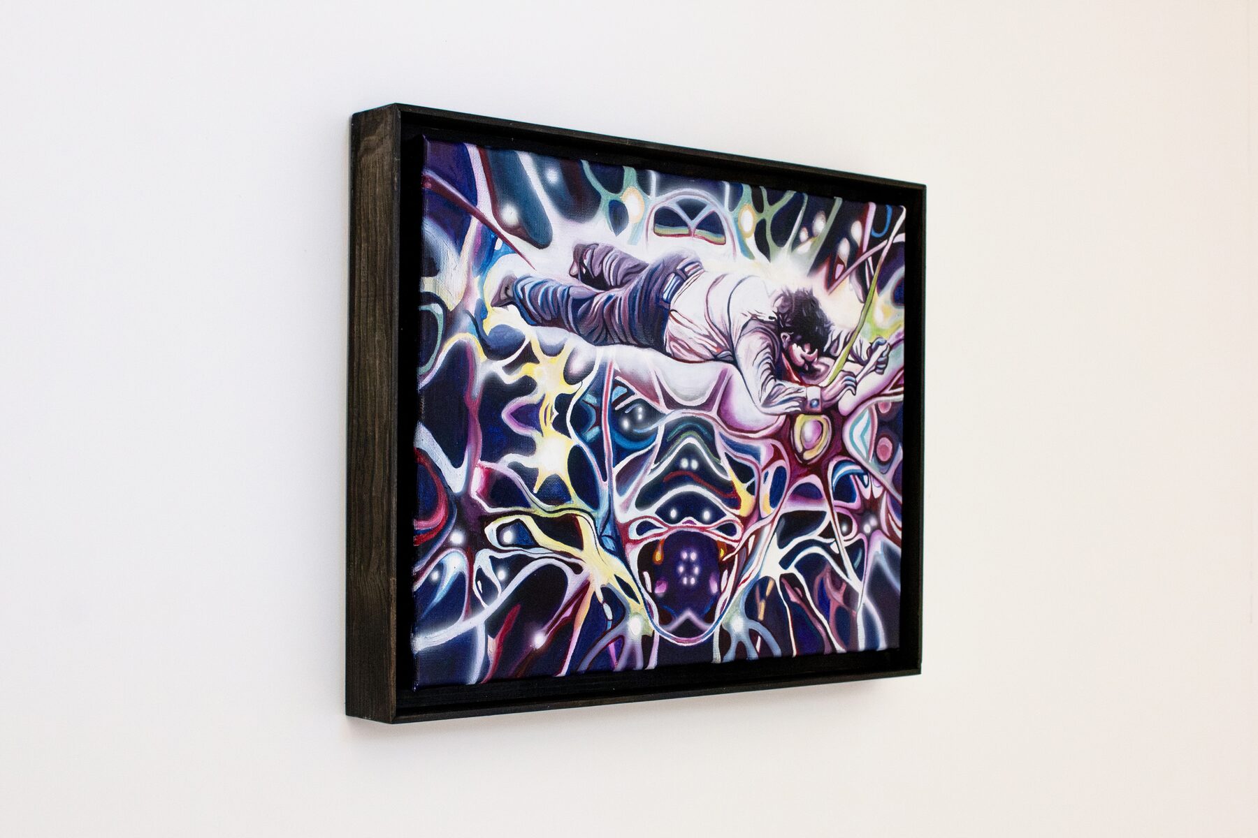 Making-With, framed painting, angled view